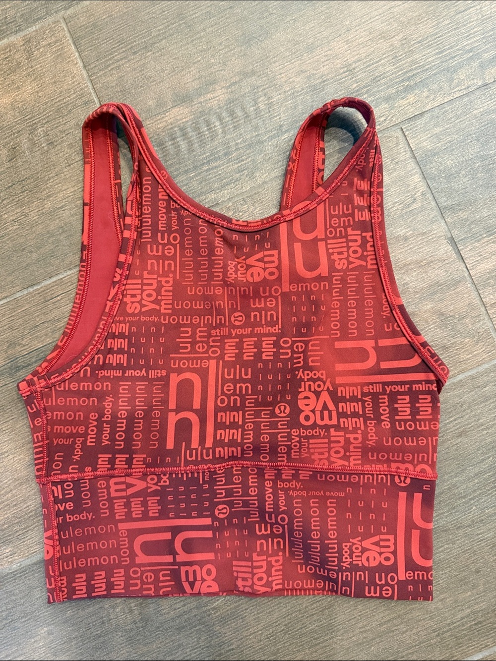 lululemon athletica Red Printed Workout Top